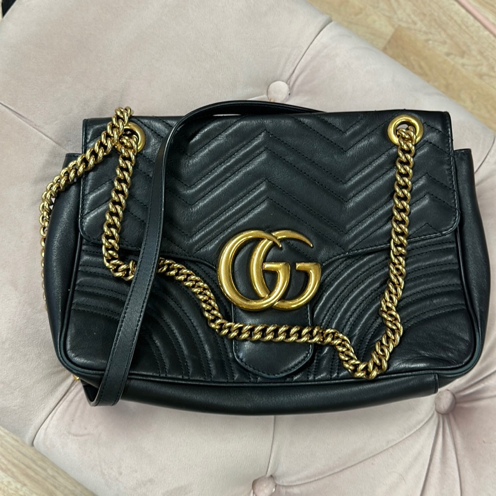 Gucci Marmont black medium shoulder bag.